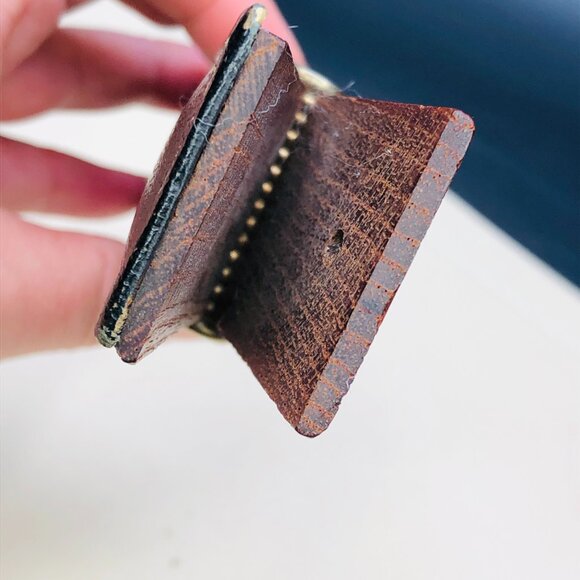 Vintage Oversized Wood and Leather Clothespin IMPORTANT Memo Paperclip: Denmark - Picture 6 of 11